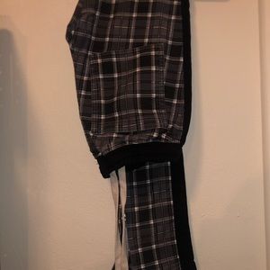 Black and White and Grey Plaid Skinny Joggers